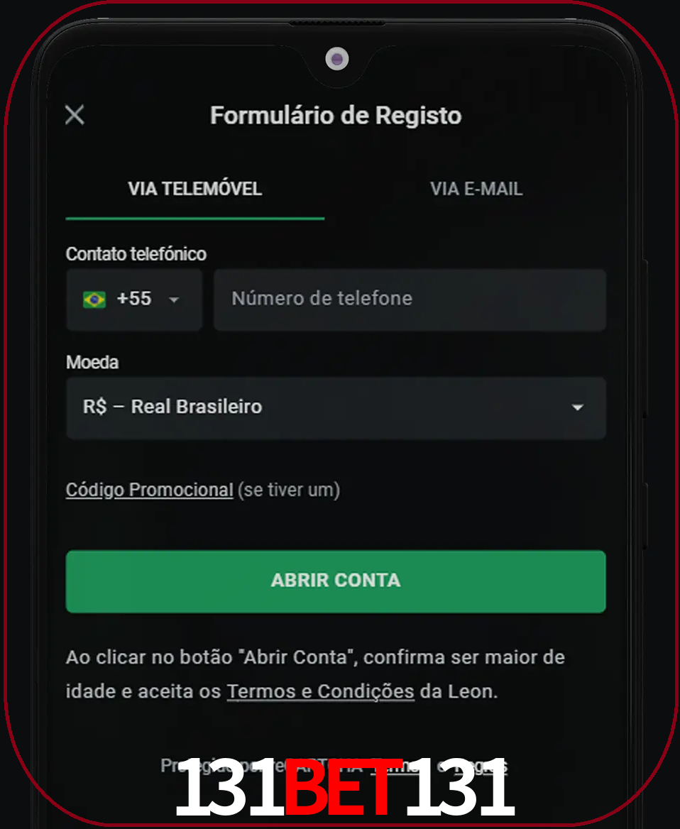 Abra o aplicativo e inicie o processo de registro.