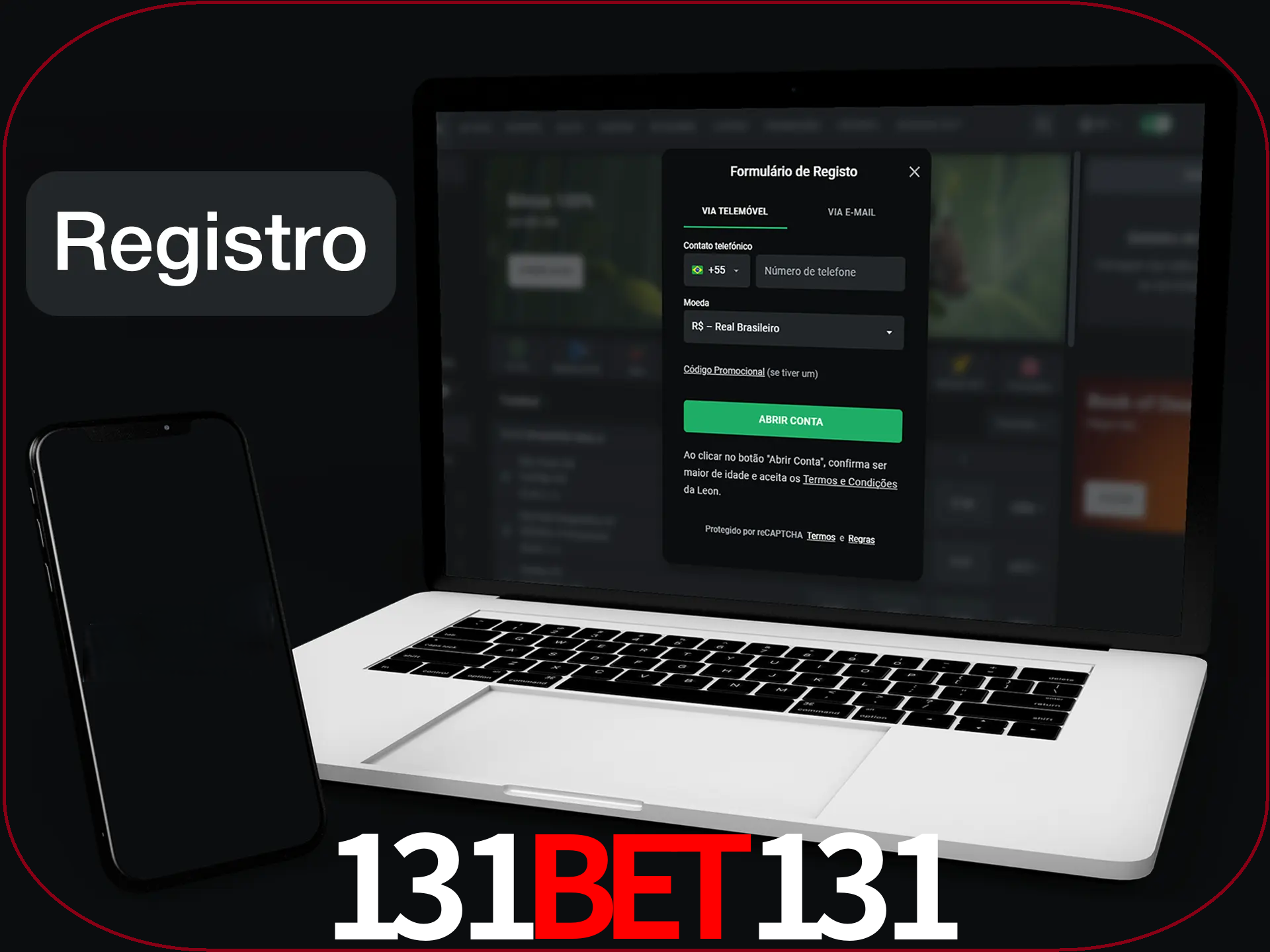 O registro na LeonBet é simples.